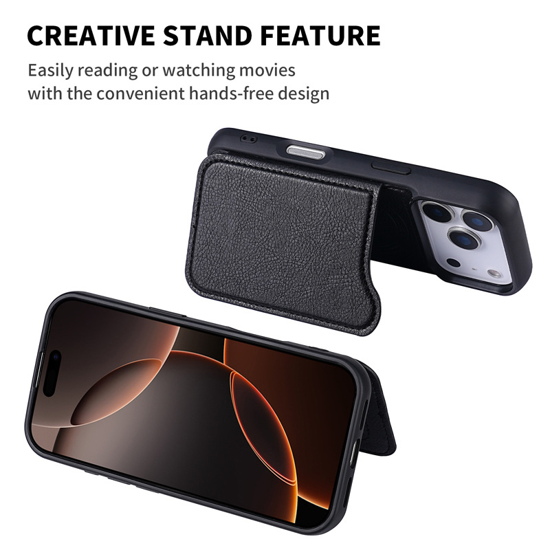Étui de téléphone en cuir magn - Leather Wallet Card Holder Phone Cover avis et prix