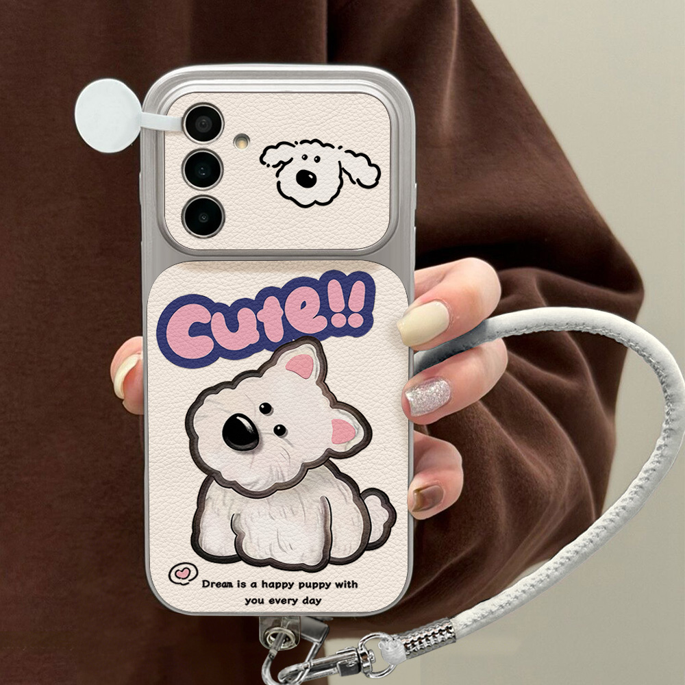 Étui de téléphone en cuir soup - Cute Cartoon Wrist Strap Silicone Case avis et prix