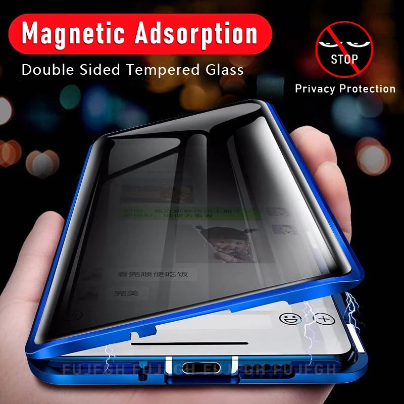 Coque magnétique en métal avec - Anti Spy Privacy Glass Case avis et prix