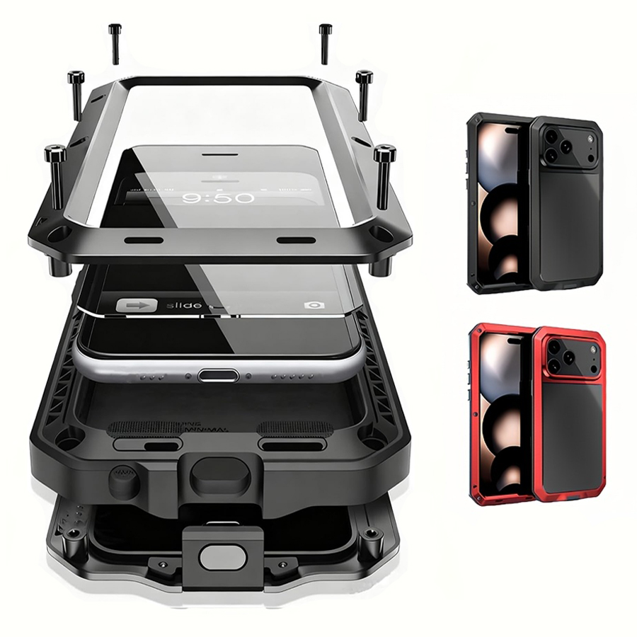 Coque de téléphone en métal ro - Heavy Duty 360 Full Body Protective Case avis et prix